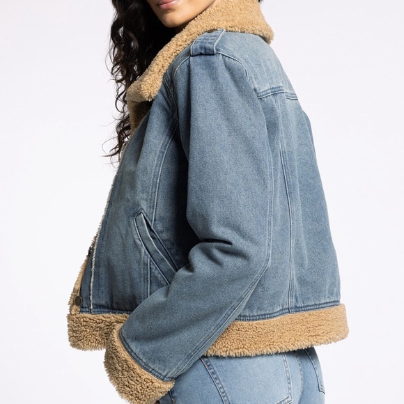 New with tags. Sherpa lined denim jacket. Thread and Supply. Henrietta - Picture 2 of 4